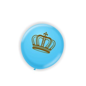 BEXIGA Nº11 COROA REAL AZUL CLARO/DOURADO C/25 UNIDADES ART-LATEX