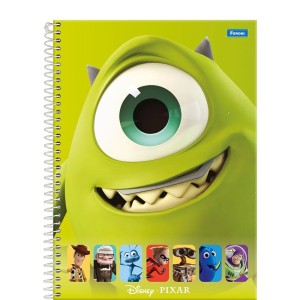CADERNO UNIVERSITARIO CAPA DURA ESPIRAL 160FLS DISNEY PIXAR FORONI