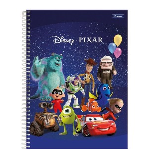 CADERNO UNIVERSITARIO CAPA DURA ESPIRAL 160FLS DISNEY PIXAR FORONI