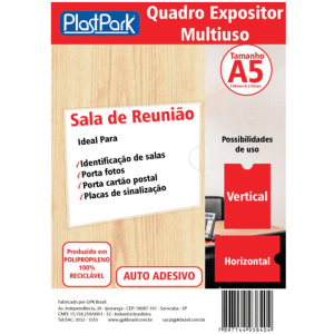 EXPOSITOR MULTIUSO PP CRISTAL A5 COM ADESIVO 3840 GPK