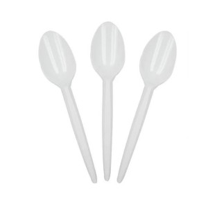 COLHERES PLÁSTICAS DESCARTÁVEIS BRANCA COM 50 MEXABEM