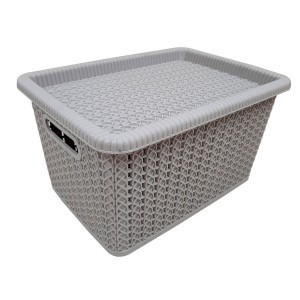 CAIXA ORGANIZADORA RATTAN 20L 38x29,5x24CM CINZA CONCRETO SÃO BERNARDO