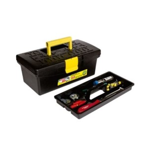 CAIXA DE FERRAMENTAS PLÁSTICA COM BANDEJA PRETA CF-32 31,8x17,4CM SÃO BERNARDO