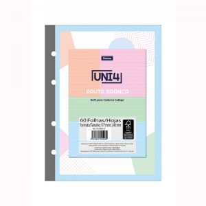 BLOCO PARA FICHÁRIO COLEGIAL 60FLS COLOR UNI4 FORONI