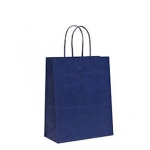 SACOLA DE PAPEL AZUL MARINHO 18 X 10,5 X 27 CM REF.113 ZAGAROLLO