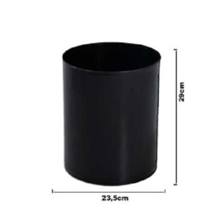 LIXEIRA PLÁSTICA REDONDA 29CM  PRETA JSN