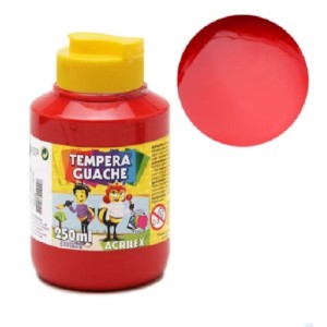 TINTA GUACHE VERMELHO FOGO 507 DE 250ML ACRILEX