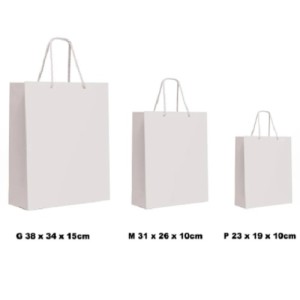 SACOLA DE PAPEL PARA PRESENTE MÉDIA RELEVO PRETA CROMUS