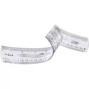 RÉGUA FLEXÍVEL DE 30CM CRISTAL WALEU