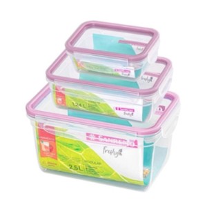 POTE PLÁSTICO COM TRAVA 3 UNIDADES DE 330ML - 1,24L - 2,5L SAN REMO