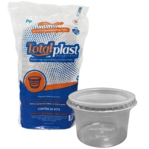 EMBALAGEM POTE REDONDO COM TAMPA 140ML C/24 UNIDADES TOTALPLAST