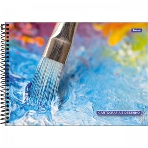 CADERNO 48FLS CARTOGRAFIA E DESENHO CAPA DURA ESPIRAL FORONI