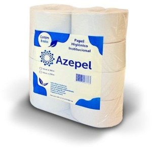 PAPEL HIGIÊNICO 9CMX250M INSTITUCIONAL ROLÃO 8 ROLOS BRANCO AZEPEL