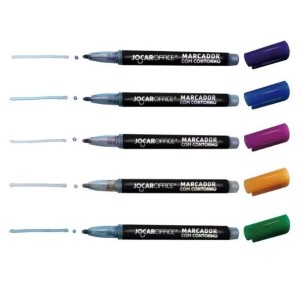 MARCADOR COM CONTORNO 5 CORES JOCAR OFFICE