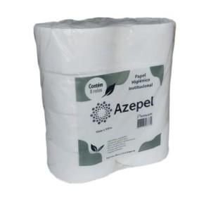 PAPEL HIGIÊNICO 10CMX300M INSTITUCIONAL ROLÃO 8 ROLOS BRANCO PREMIUM AZEPEL