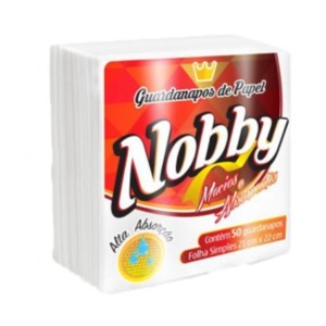 GUARDANAPO BRANCO 21x22 FOLHA SIMPLES C/50 NOBBY