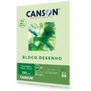BLOCO DE DESENHO A3 200G BRANCO 20FLS CANSON