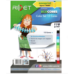 BLOCO ECOCORES A3 110G 24FLS 12 CORES NOVAPRINT