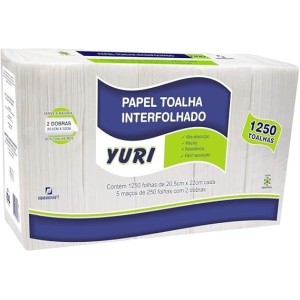 PAPEL TOALHA BRANCO 20,5X22CM 1250FLS 100% CELULOSE YURI