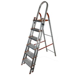 ESCADA DE ALUMÍNIO DUPLA 5 DEGRAUS PATAMAR 113CM EMD005 ÁGATA