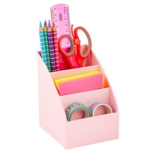 ORGANIZADOR DE MESA 3 DIVISÓRIAS ROSA PASTEL MAXCRIL WALEU