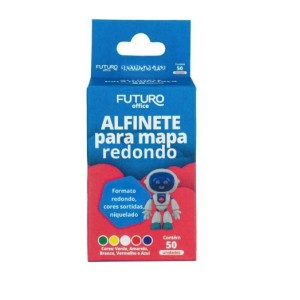 ALFINETE PARA MAPA FORMATO REDONDO COLORIDO C/50 FUTURO