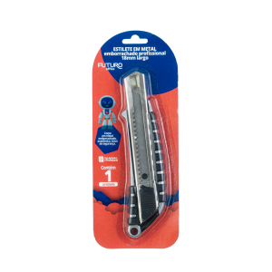 ESTILETE LARGO EM METAL EMBORRACHADO 18MM FUTURO