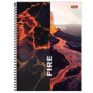 CADERNO 1/4 160FLS CAPA DURA ESPIRAL 4 ELEMENTOS FORONI