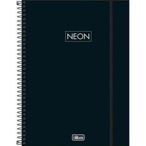 CADERNO 80FLS 1 MATÉRIA UNIVERSITÁRIO CAPA PLÁSTICA NEON FIT MASCULINO TILIBRA