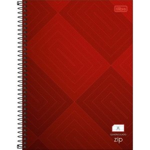 CADERNO 96FLS 0,5x0,5 QUADRICULADO UNIVERSITÁRIO CAPA DURA ESPIRAL ZIP TILIBRA