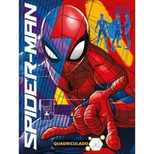 CADERNO 40FLS 1,0x1,0 QUADRICULADO COLEGIAL CAPA DURA SPIDER MAN TILIBRA