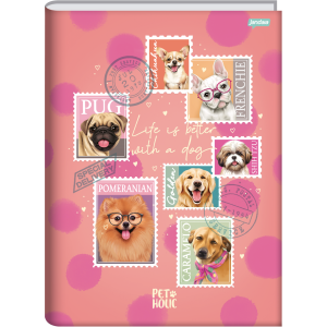 CADERNO UNIVERSITÁRIO 80FLS CAPA DURA BROCHURA PET HOLIC JANDAIA