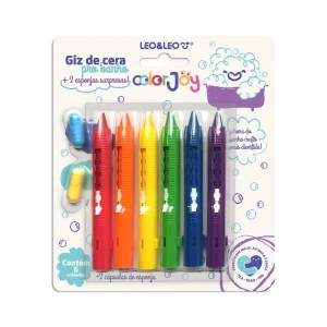 GIZ DE CERA RETRÁTIL 6 CORES PARA BANHO COLORJOY LEO&LEO JOCAR