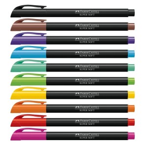 CANETA HIDROGRÁFICA SUPERSOFT BRUSH 10 CORES 150710 FABER CASTELL